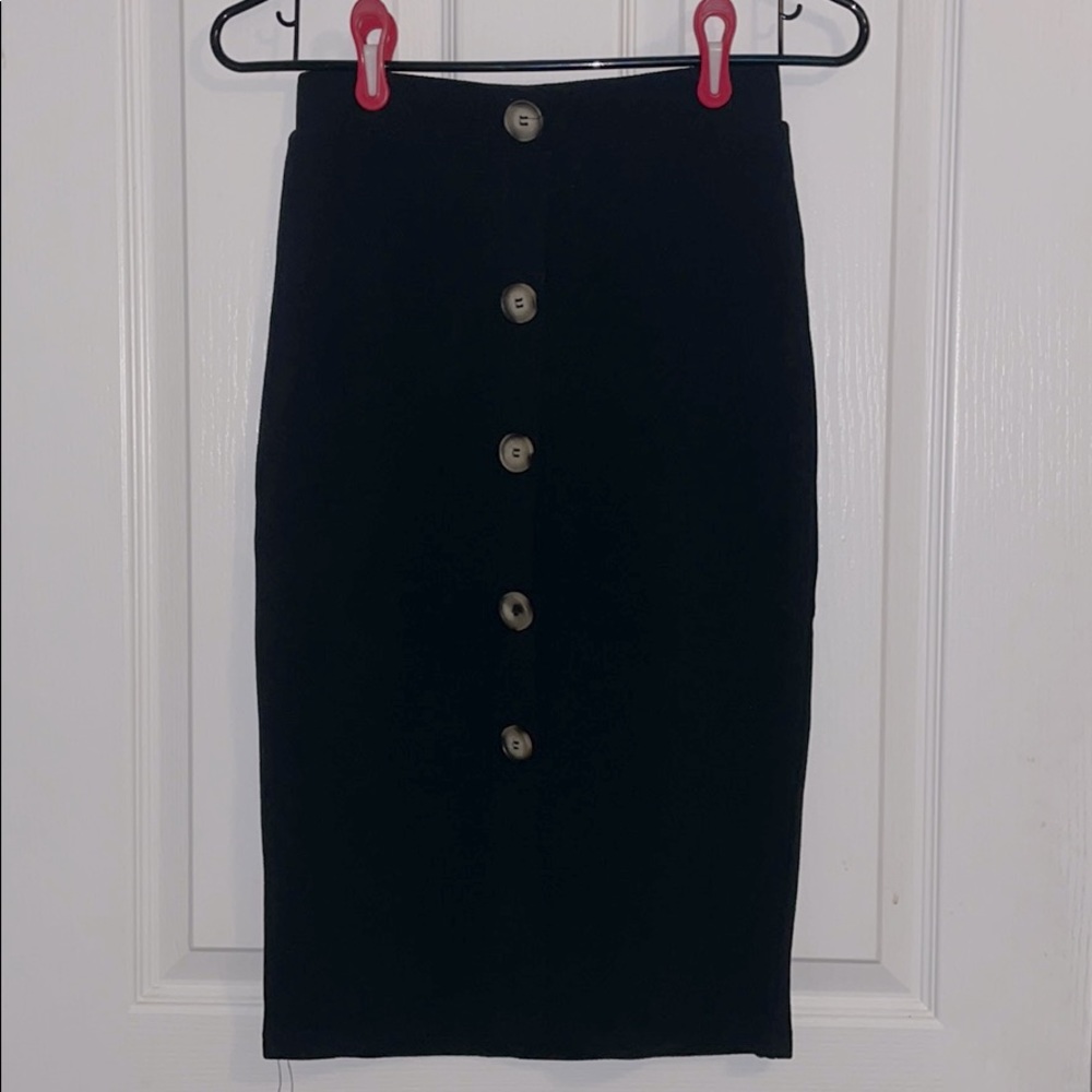 faux button down pencil skirt
